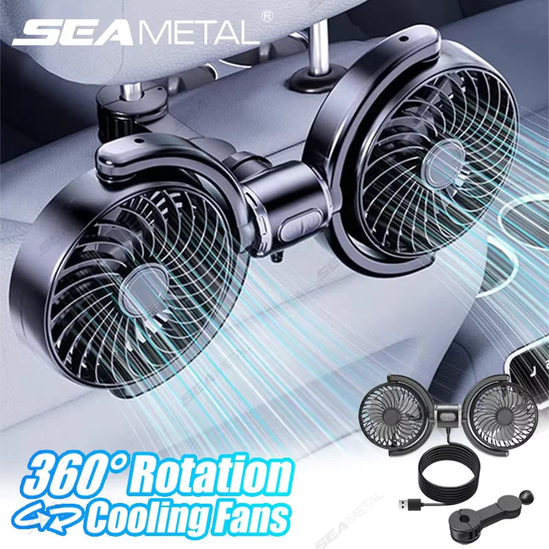 Dual Head Car USB Cooling Fan