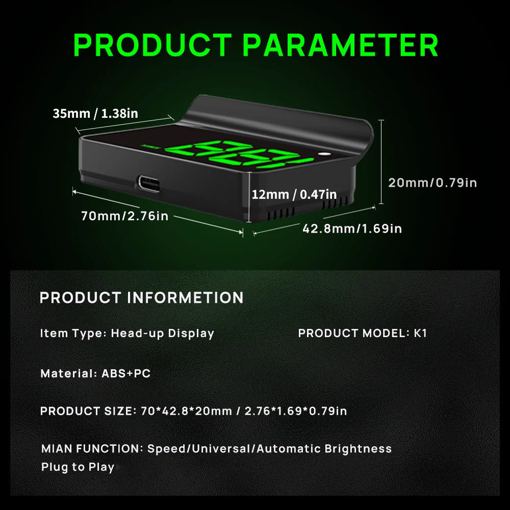 Universal Car HUD Digital Speedometer