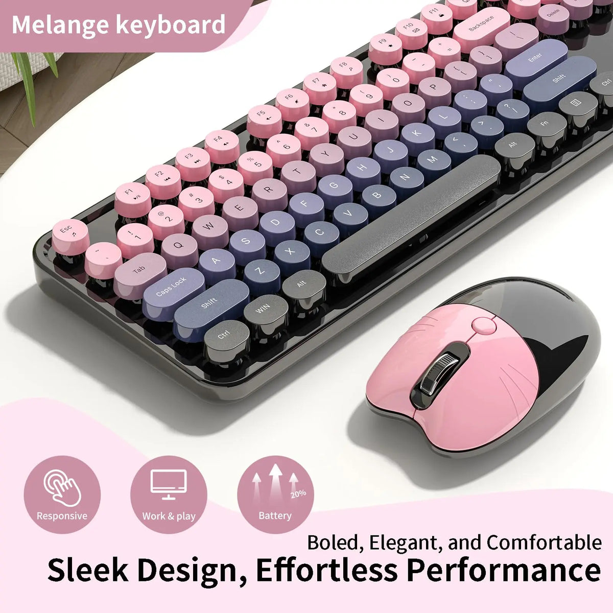 MOFII Sweet Wireless Keyboard Mouse Combo