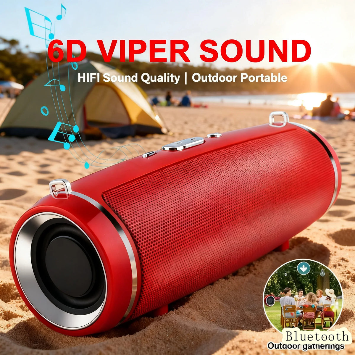 Portable Waterproof Bluetooth Bass Speaker