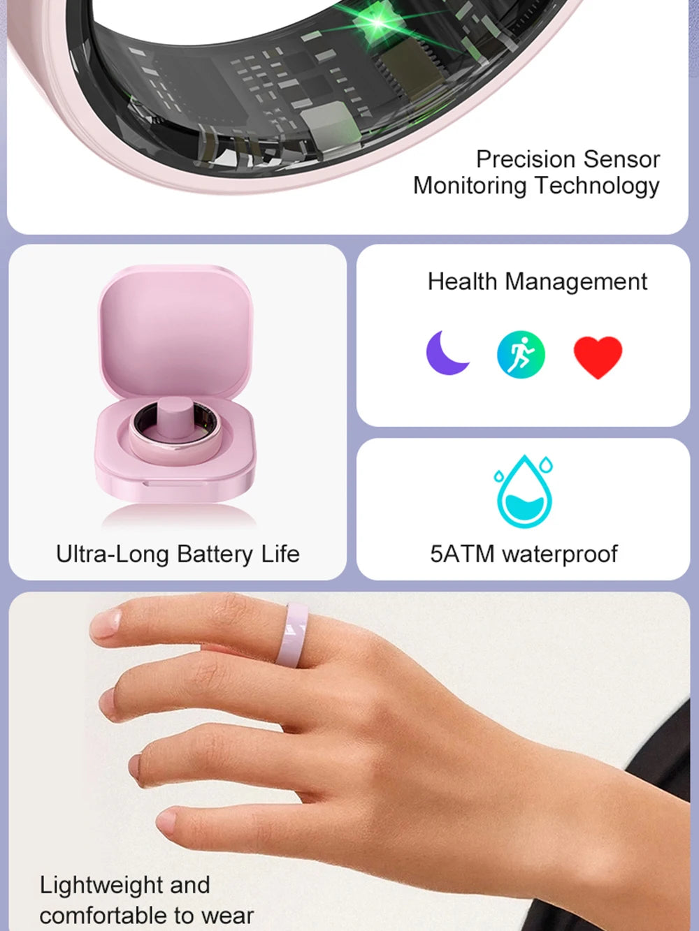 Ceramic Smart Ring Health Tracker