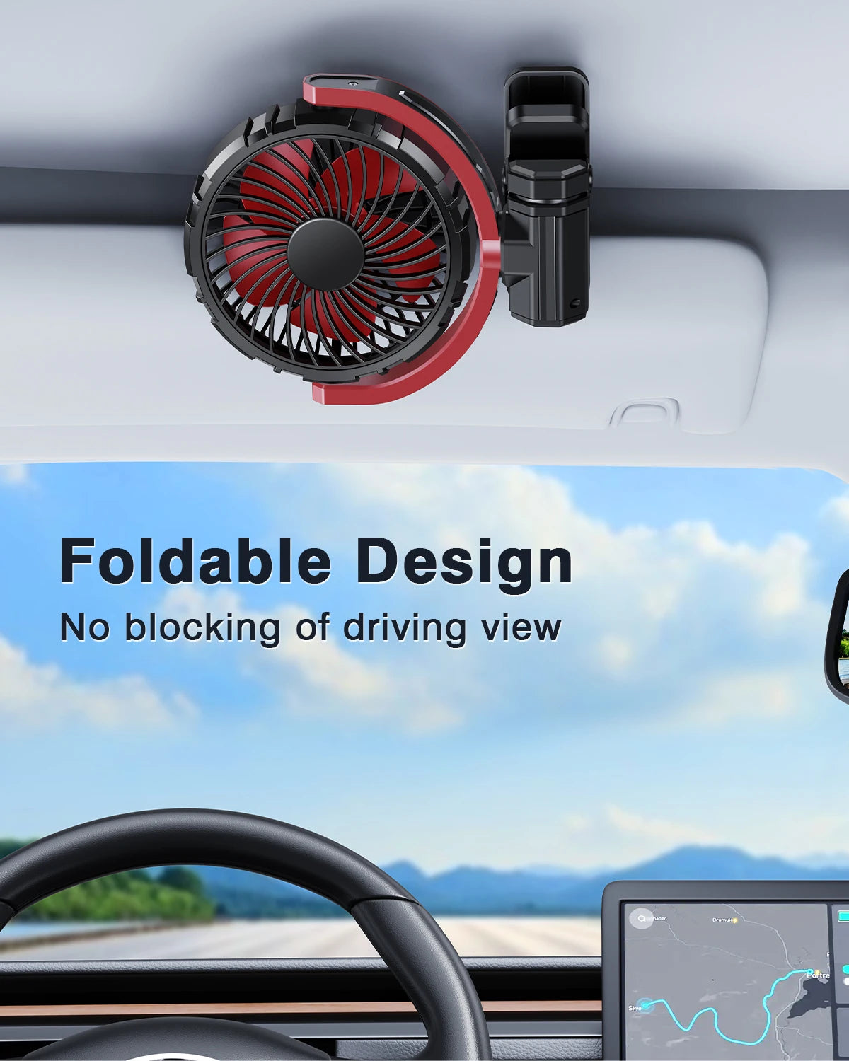 2000mAh Rechargeable Car Cooling Fan