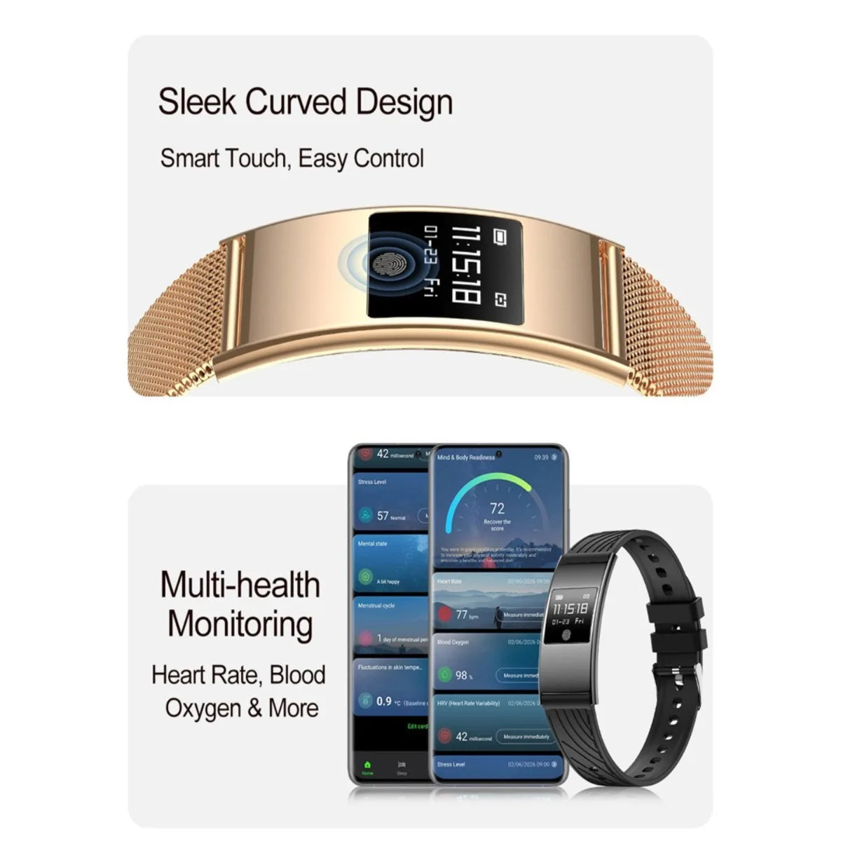 Ultra Slim Health Monitoring Smartwatch