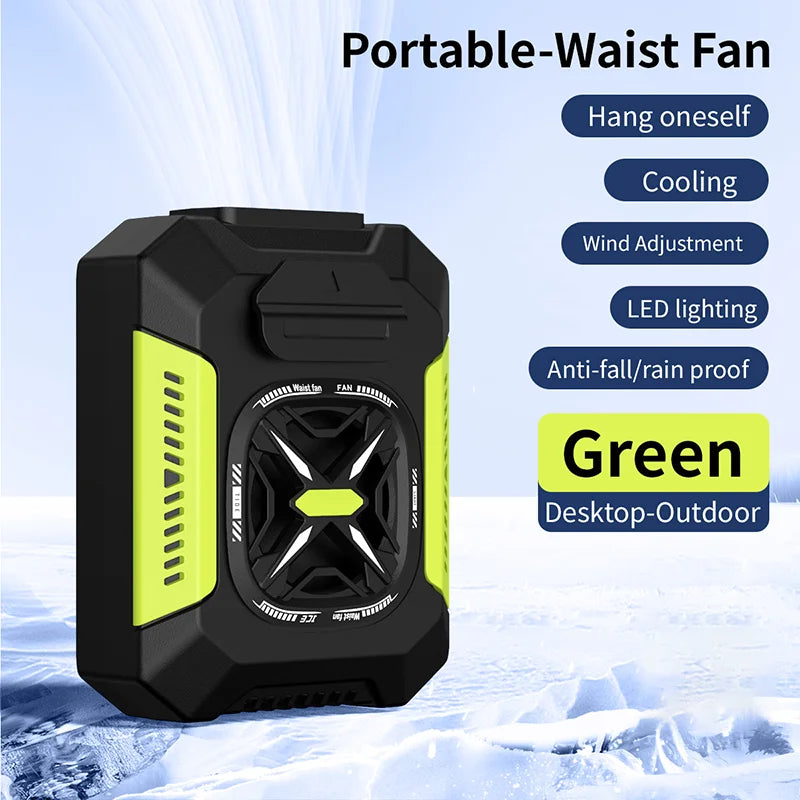 5000mAh Rechargeable Waist Clip Fan