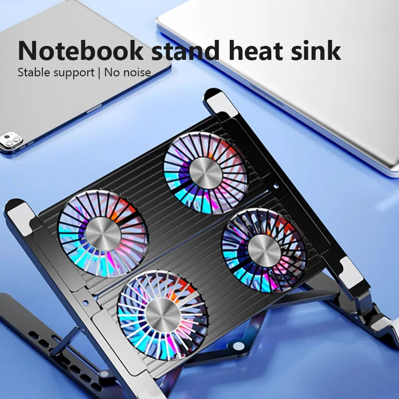Adjustable Four-Fan Laptop Cooling Stand