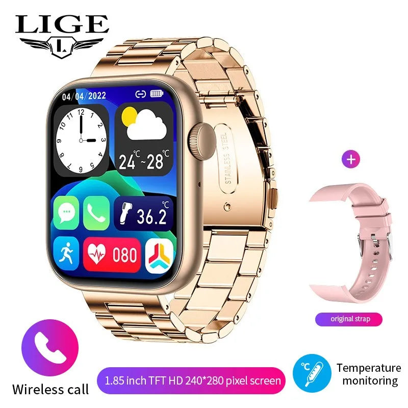 LIGE 1.85" Bluetooth Call Smartwatch