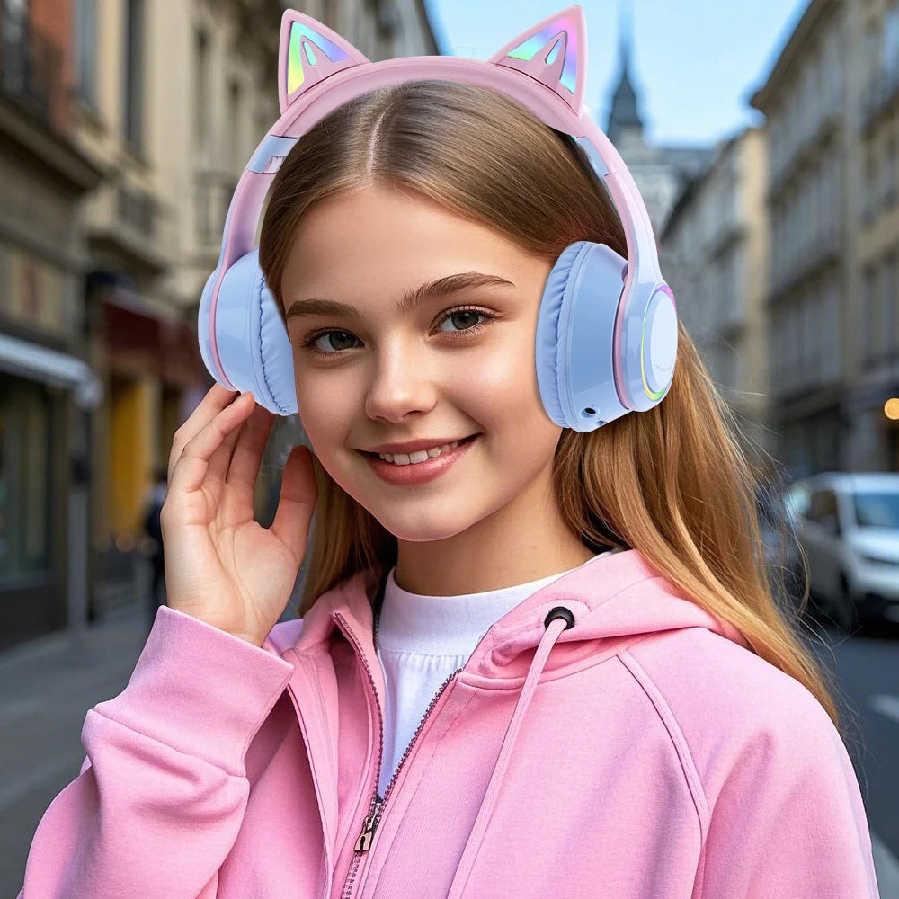 RGB Cat Ear Bluetooth Headphones