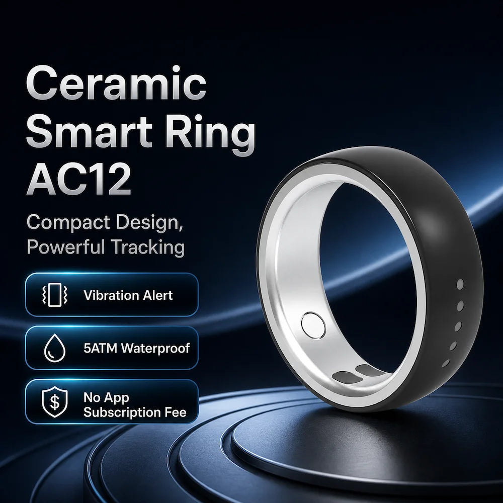 Ceramic Smart Ring Call Vibration Alerts