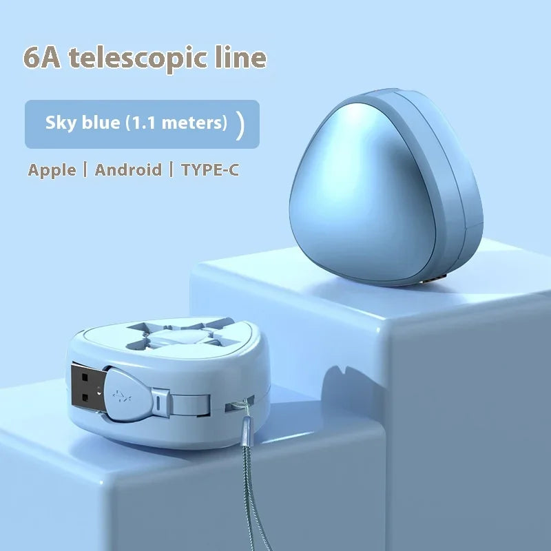120W 3-in-1 Retractable Charging Cable
