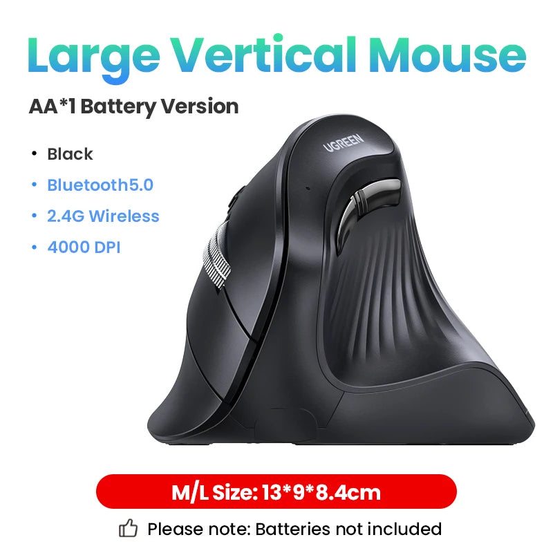 UGREEN 4000DPI Ergonomic Wireless Mouse