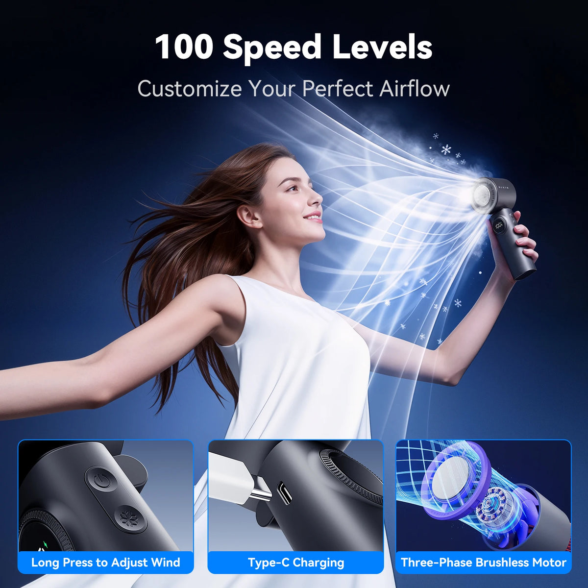 MUXNW 11000RPM Portable Handheld Fan