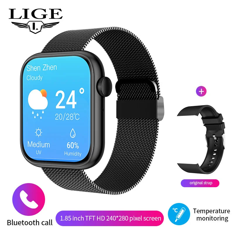 LIGE 1.85" Bluetooth Call Smartwatch