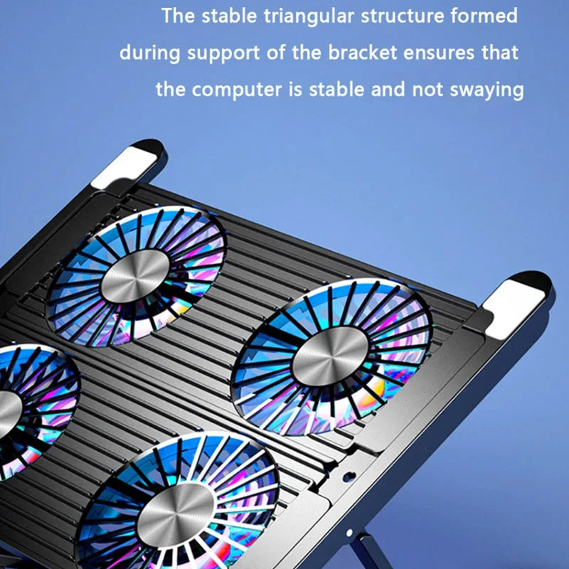 Adjustable Four-Fan Laptop Cooling Stand