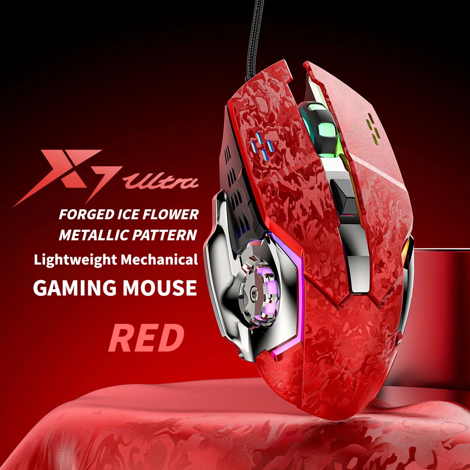 NexusClick 2026 New Hot Wired 6-Buttons Gaming Mouse, Colorful Lighting 7200 DPI Office Mice For PC Windows and Apple IOS system