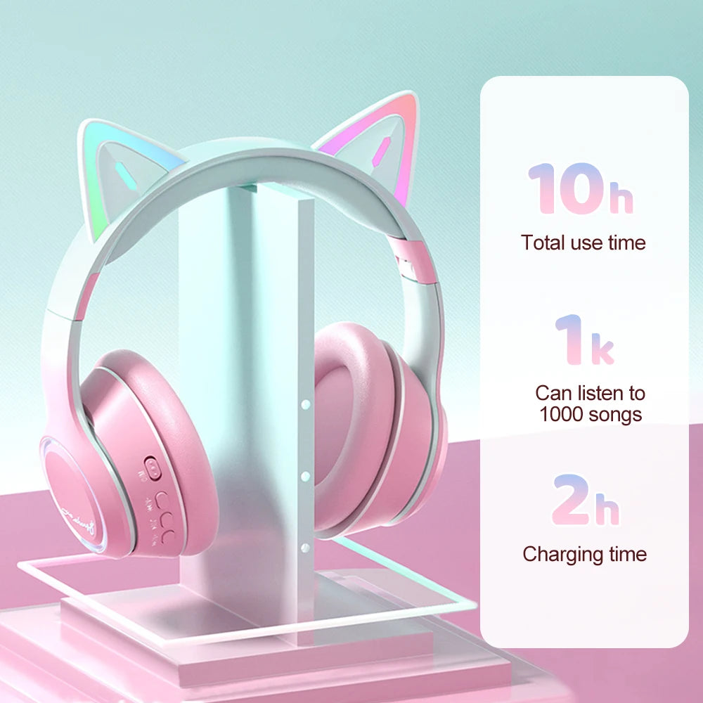 RGB Cat Ear Bluetooth Headphones