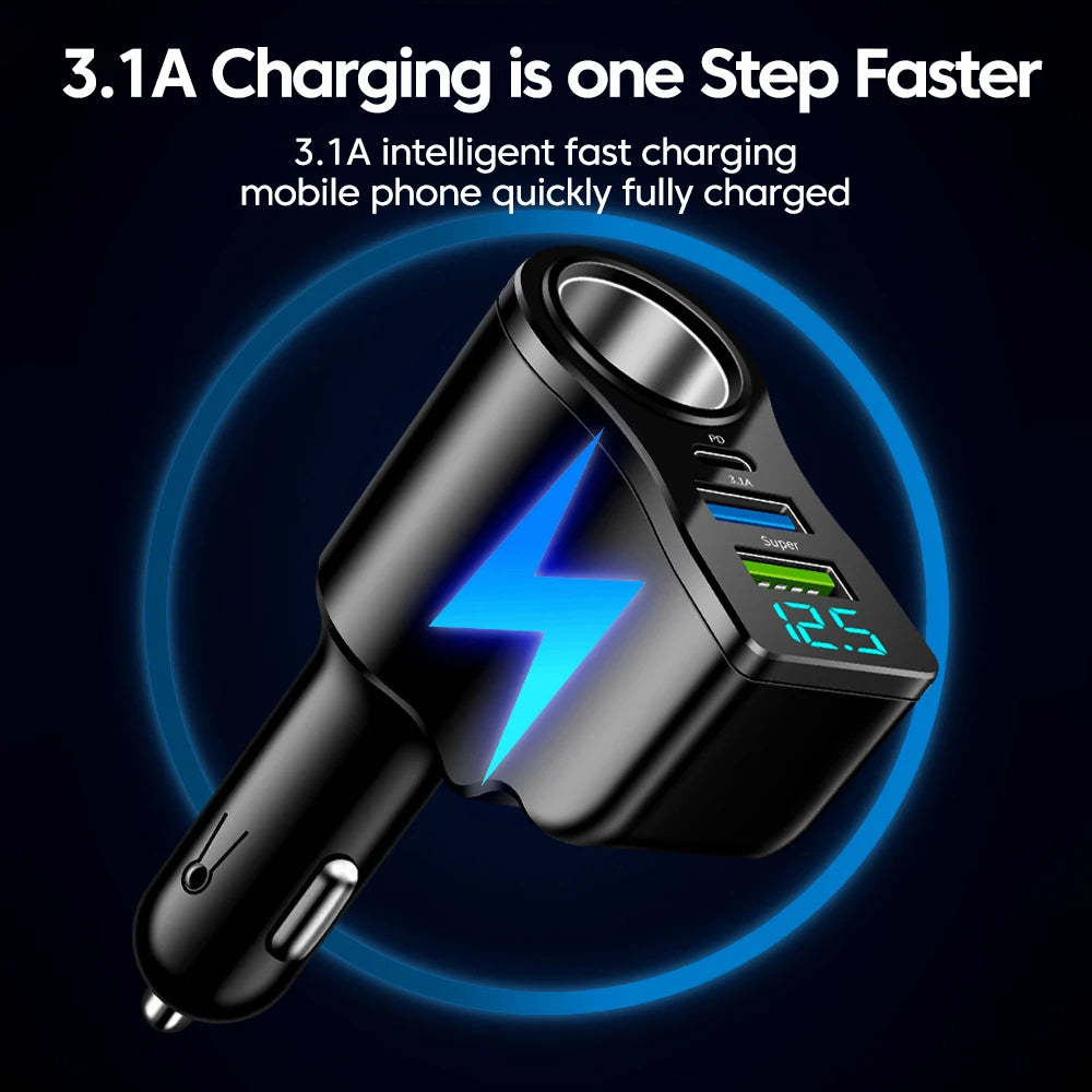 66W 4-in-1 Fast Car Charger