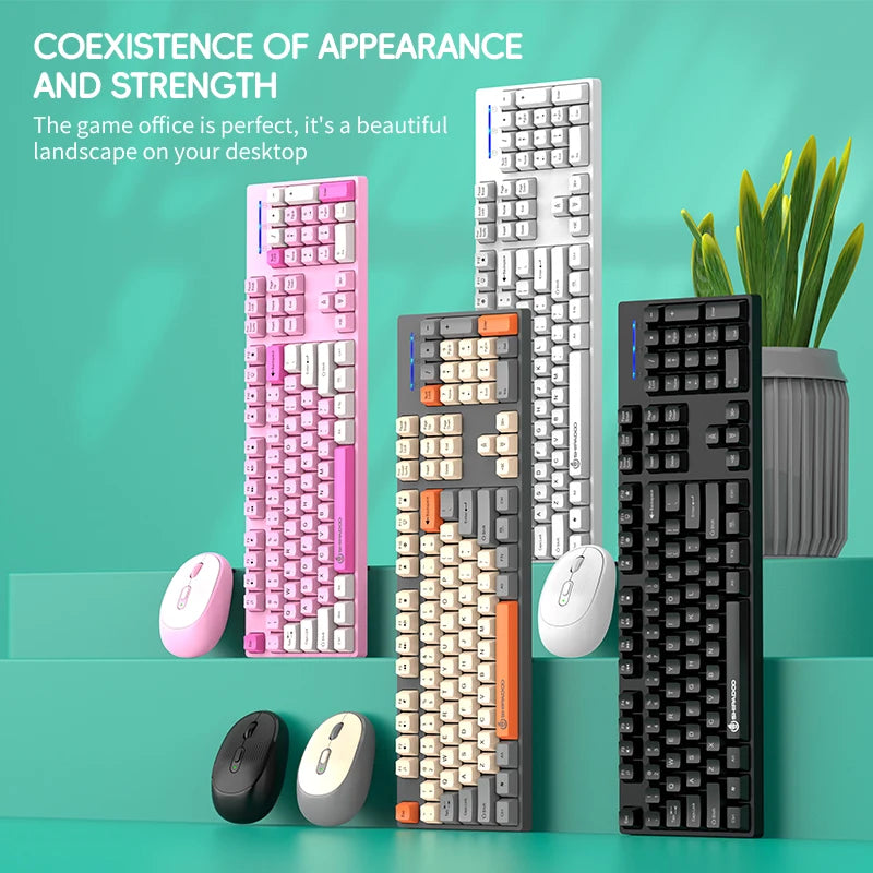 Shipadoo Gaming Wireless Keyboard and Mouse Combo Set,Computer Wireless Laptop Desktop Office PC Accessories Free Wireless Mouse