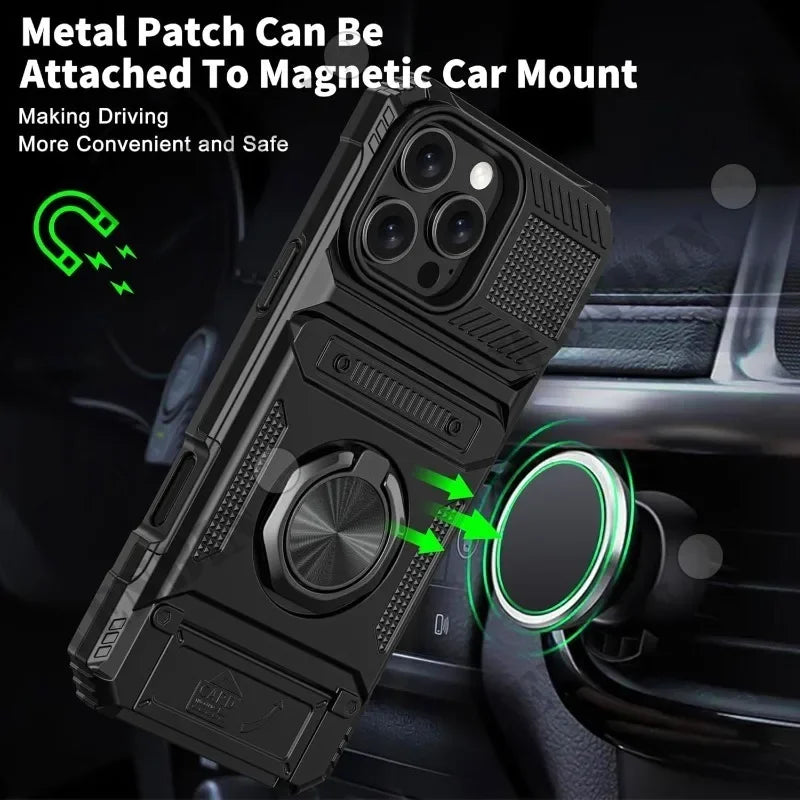 Magnetic iPhone Kickstand Wallet Case
