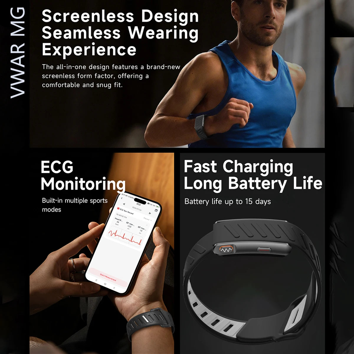 VWAR ECG HRV Fitness Smart Band