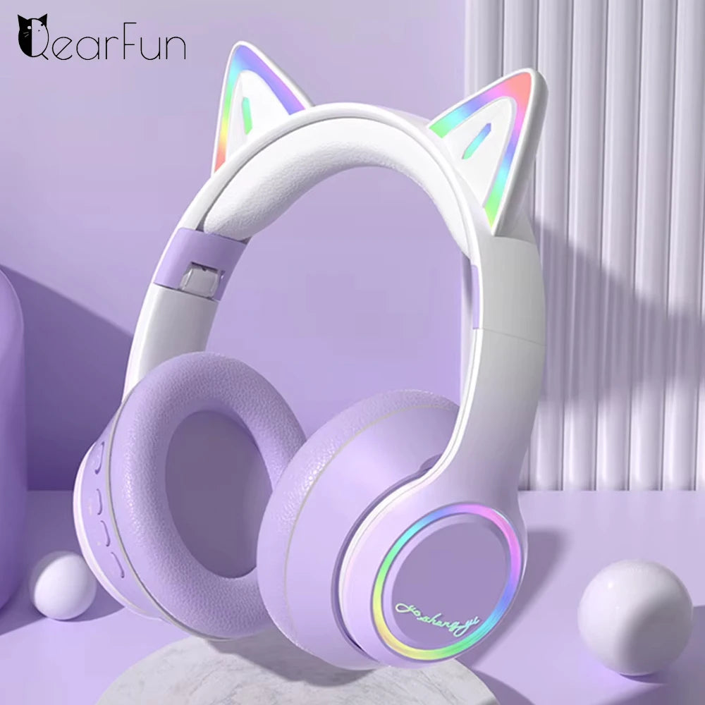 RGB Cat Ear Bluetooth Headphones