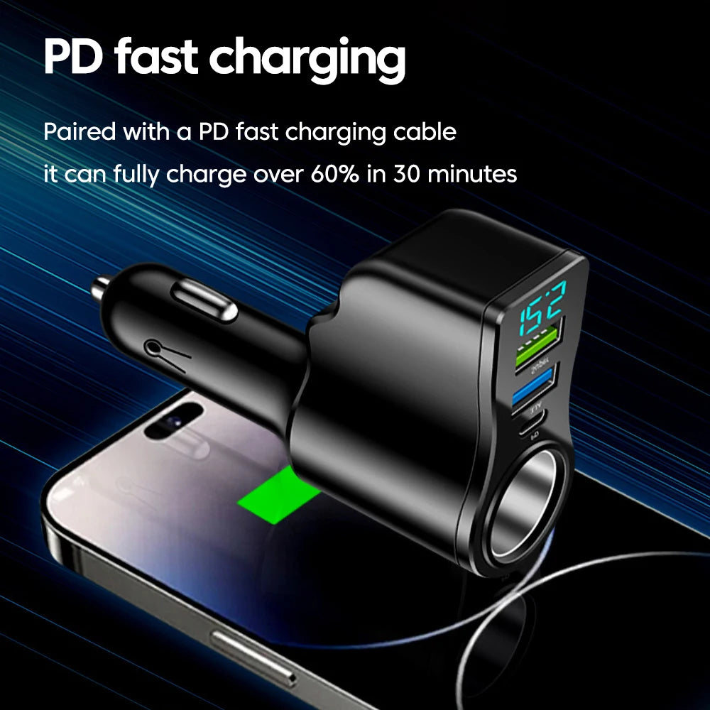 66W 4-in-1 Fast Car Charger