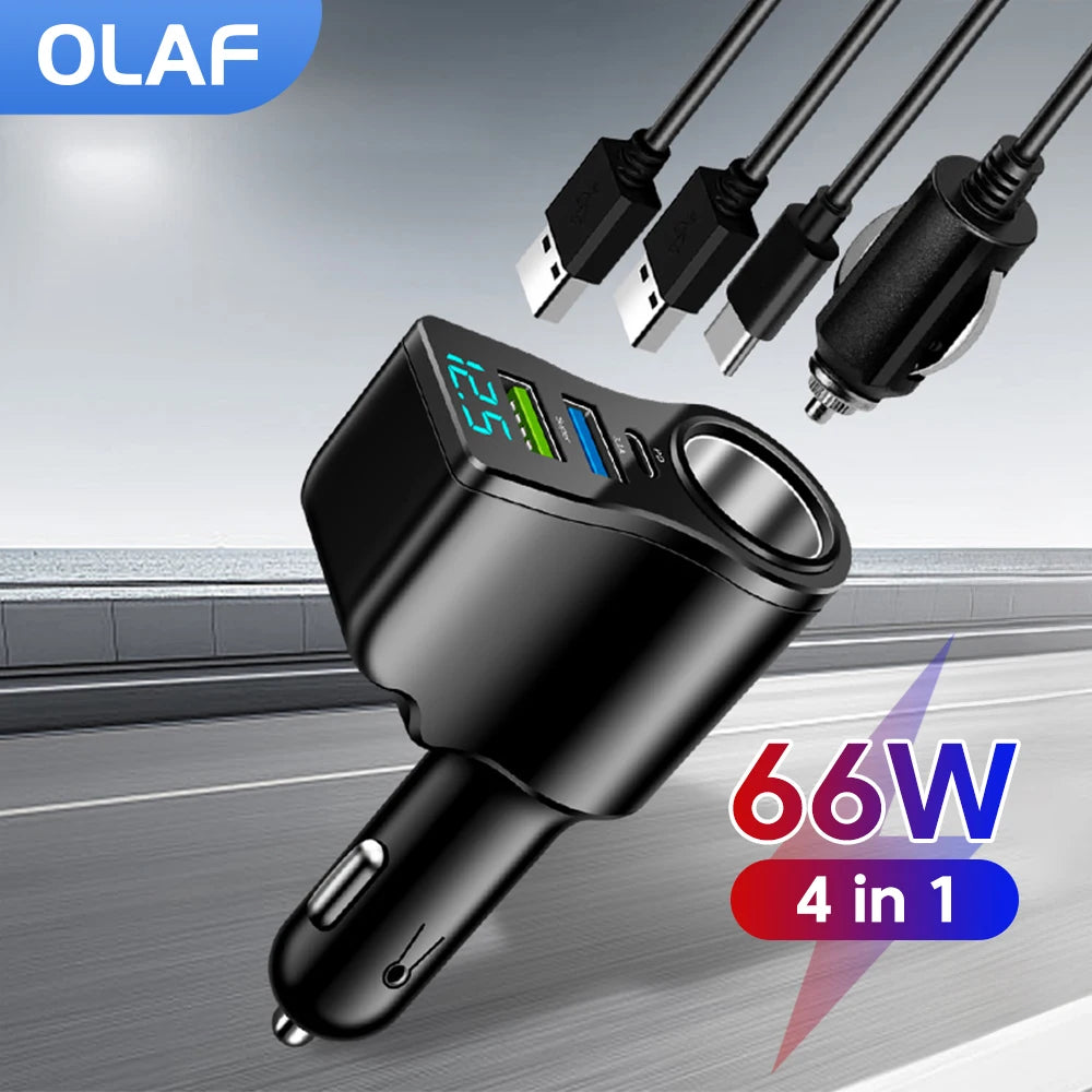 66W 4-in-1 Fast Car Charger