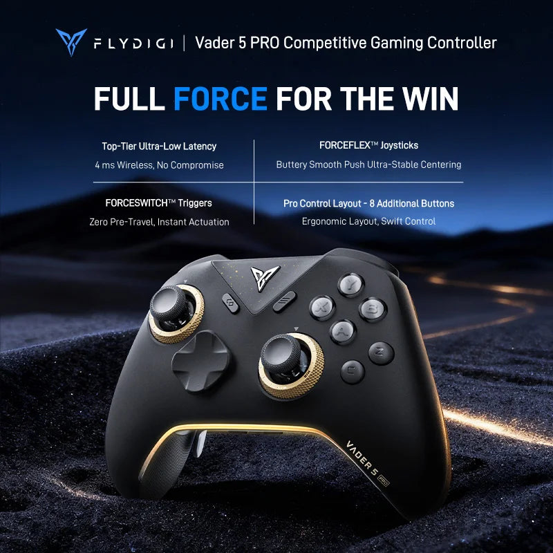 Flydigi Vader 5 Pro Gamepad With Hall Rocker Athletic Vibrate Trigger Gaming Controller For NS Mobile TV PC