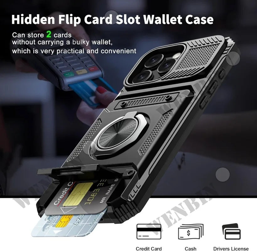 Magnetic iPhone Kickstand Wallet Case