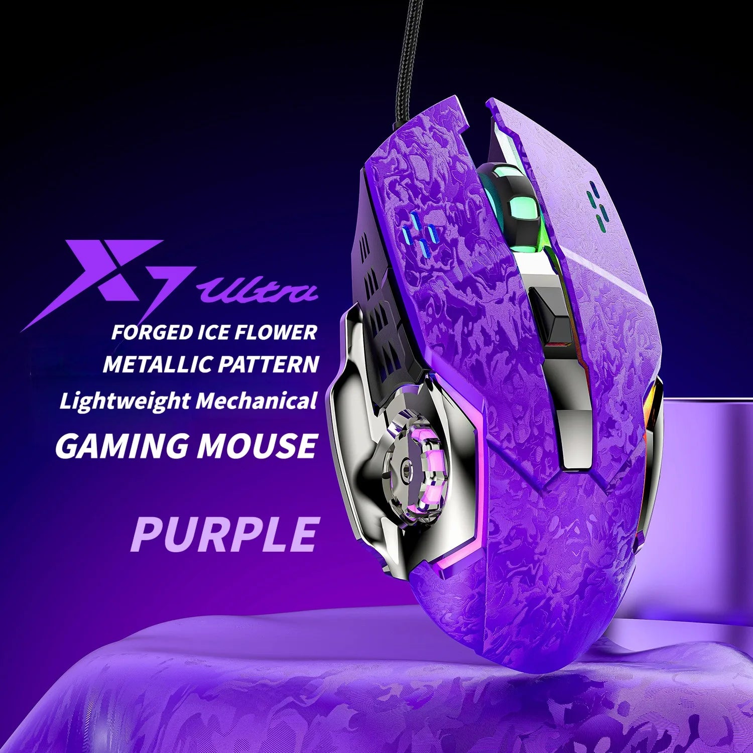 NexusClick 2026 New Hot Wired 6-Buttons Gaming Mouse, Colorful Lighting 7200 DPI Office Mice For PC Windows and Apple IOS system