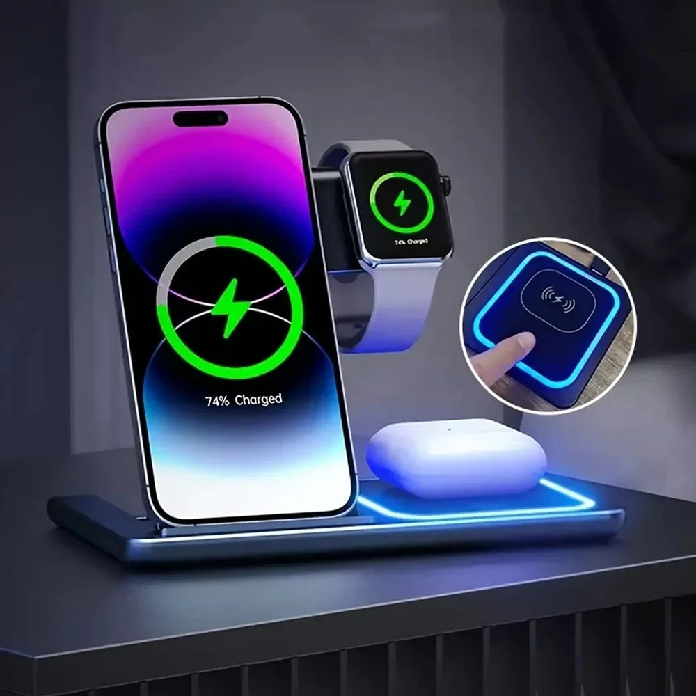30W 3-in-1 Wireless Charging Stand