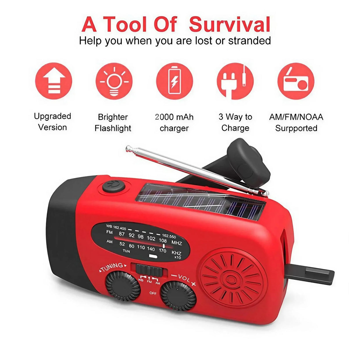 Solar Hand Crank Emergency Weather Radio