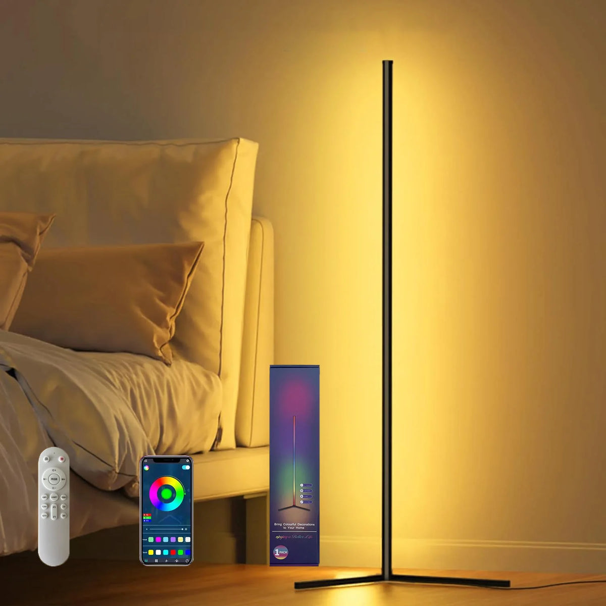 RGB Music Sync Corner Floor Lamp