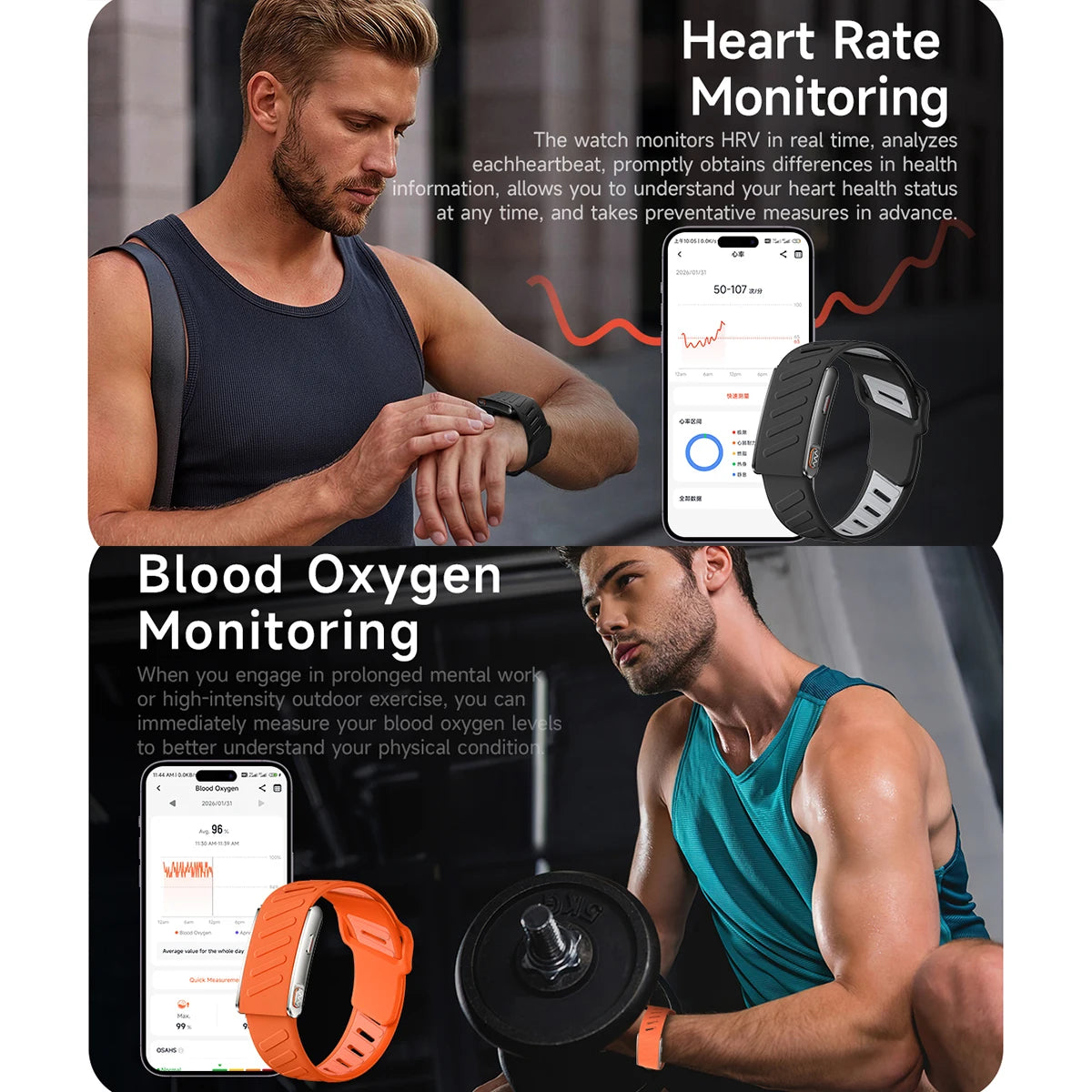 VWAR ECG HRV Fitness Smart Band