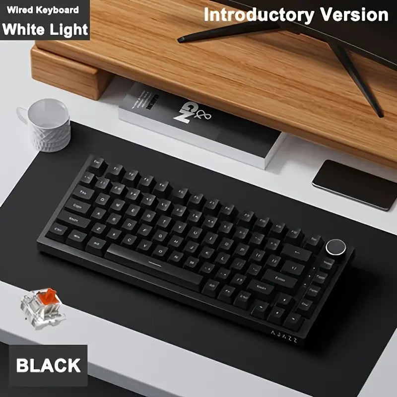 AJAZZ AK820 Wired With Rotary Volume Buttons Hot-Swappable Keys For Office And Home Mechanical Keyboards