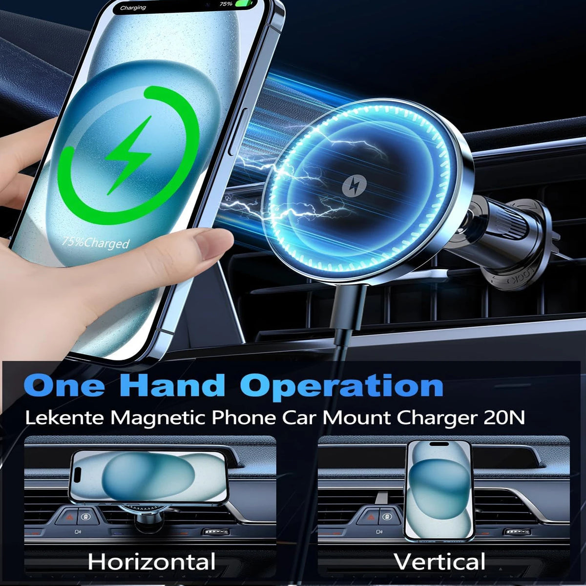 15W Magnetic Wireless Car Phone Charger