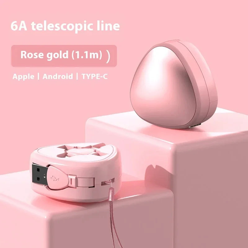 120W 3-in-1 Retractable Charging Cable
