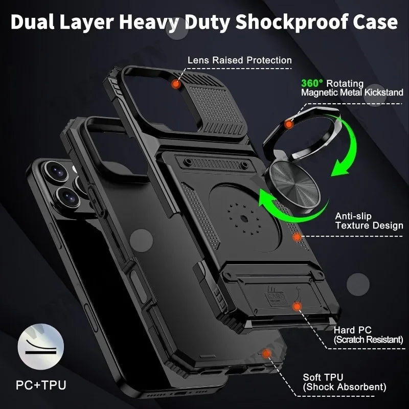Magnetic iPhone Kickstand Wallet Case