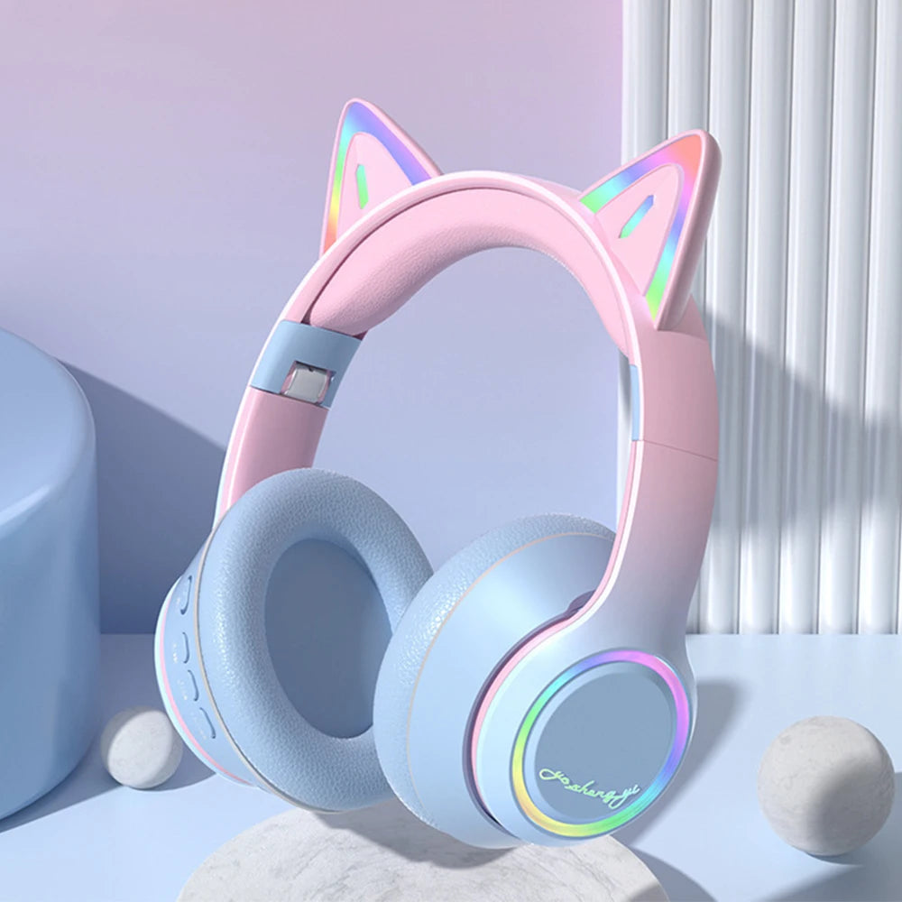 RGB Cat Ear Bluetooth Headphones