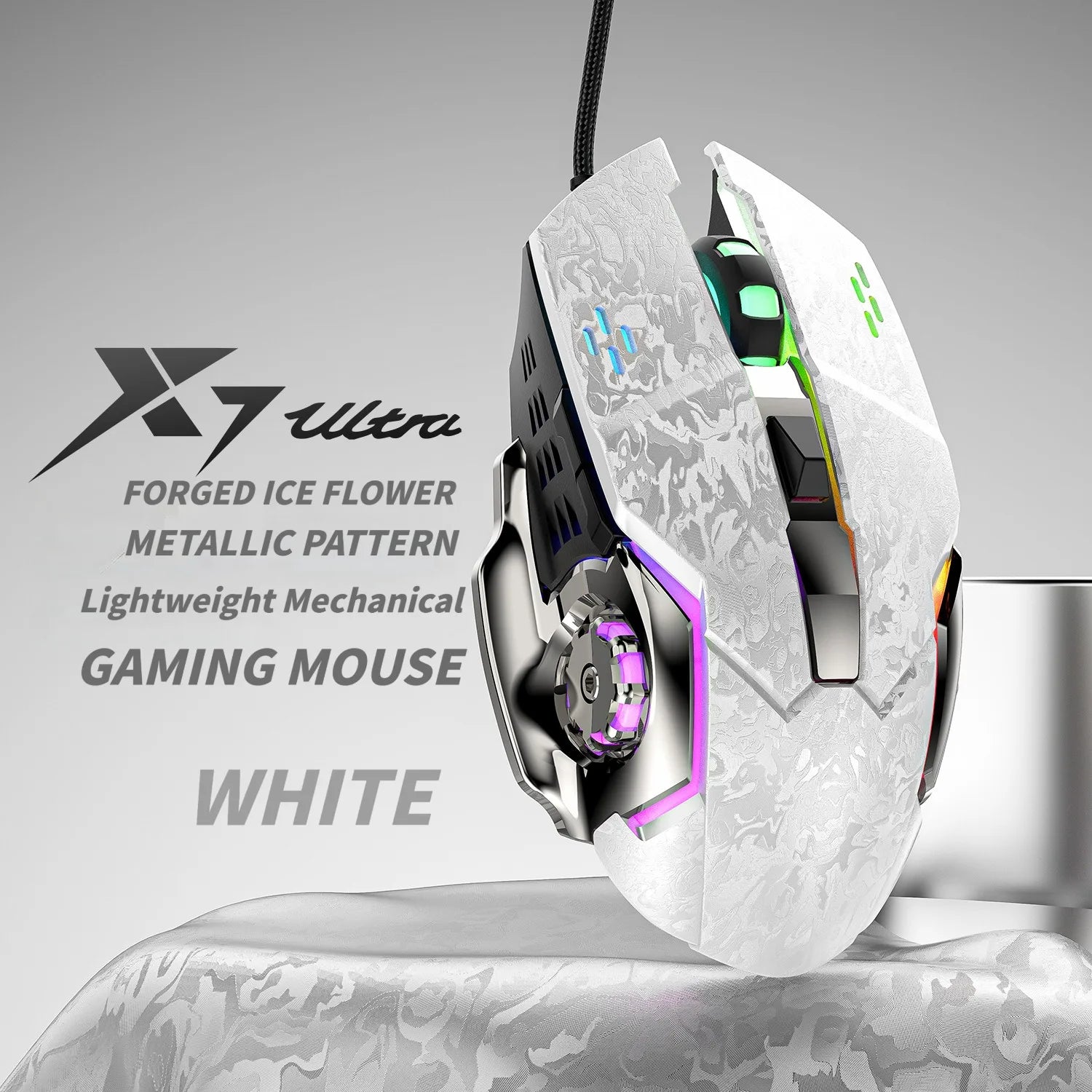 NexusClick 2026 New Hot Wired 6-Buttons Gaming Mouse, Colorful Lighting 7200 DPI Office Mice For PC Windows and Apple IOS system