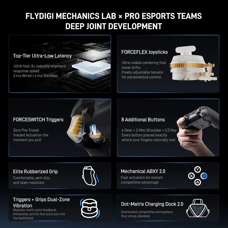 Flydigi Vader 5 Pro Gamepad With Hall Rocker Athletic Vibrate Trigger Gaming Controller For NS Mobile TV PC