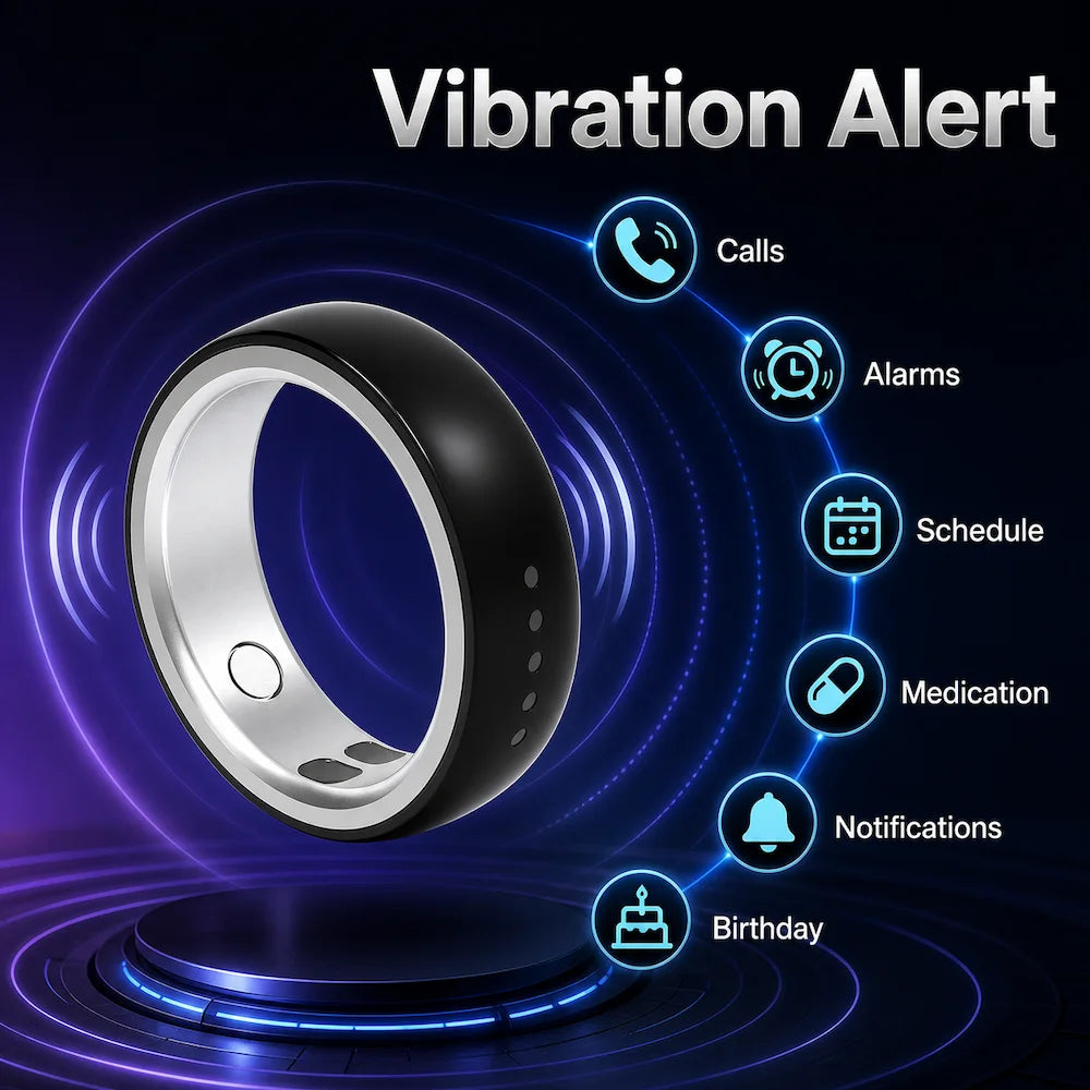 Ceramic Smart Ring Call Vibration Alerts