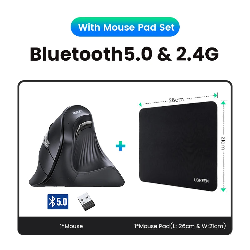 UGREEN 4000DPI Ergonomic Wireless Mouse