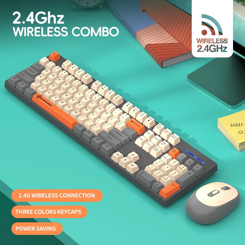 Shipadoo Gaming Wireless Keyboard and Mouse Combo Set,Computer Wireless Laptop Desktop Office PC Accessories Free Wireless Mouse