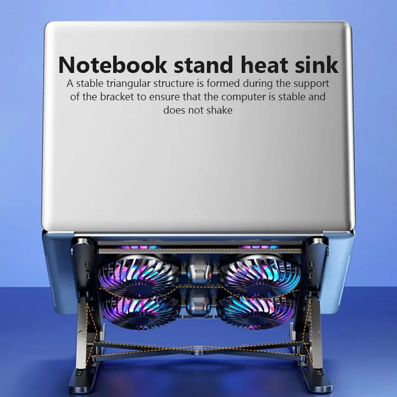 Adjustable Four-Fan Laptop Cooling Stand