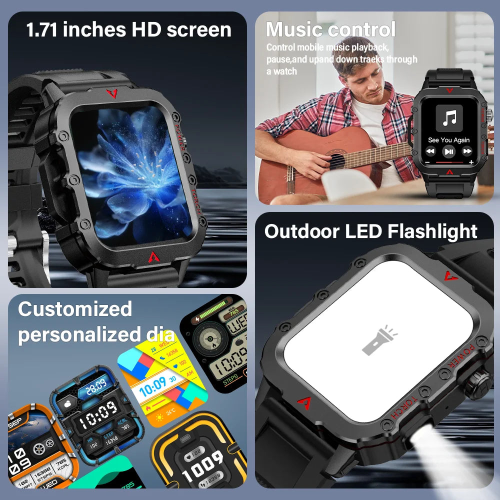 LAXASFIT Outdoor Bluetooth Call Smartwatch