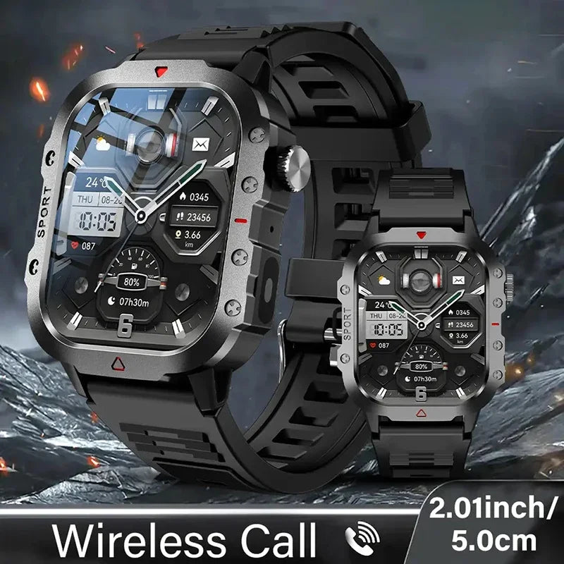 Outdoor 2.01'' Men's Smartwatches Flashlight Fitness Clock Wireless Call Sports Wrist Smart Watches for Women IOS Android 2026