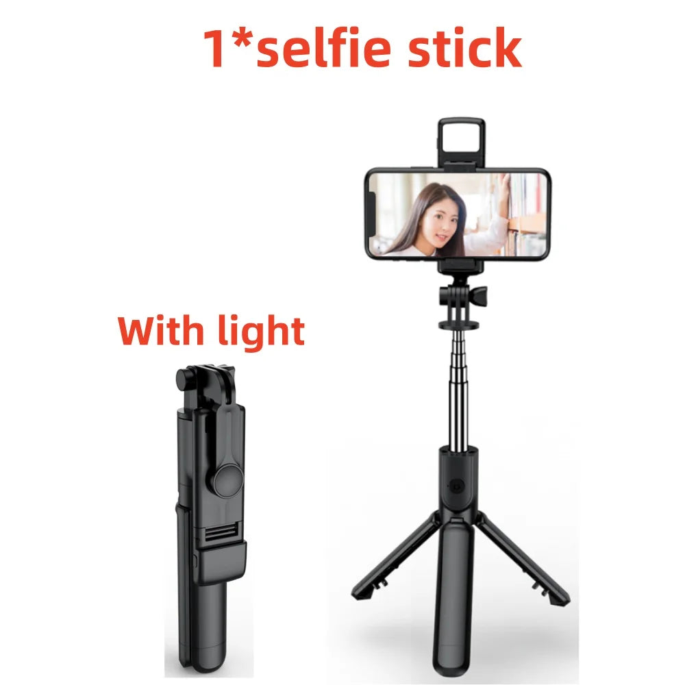 Bluetooth Selfie Stick Tripod With Light