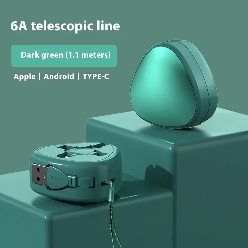 120W 3-in-1 Retractable Charging Cable