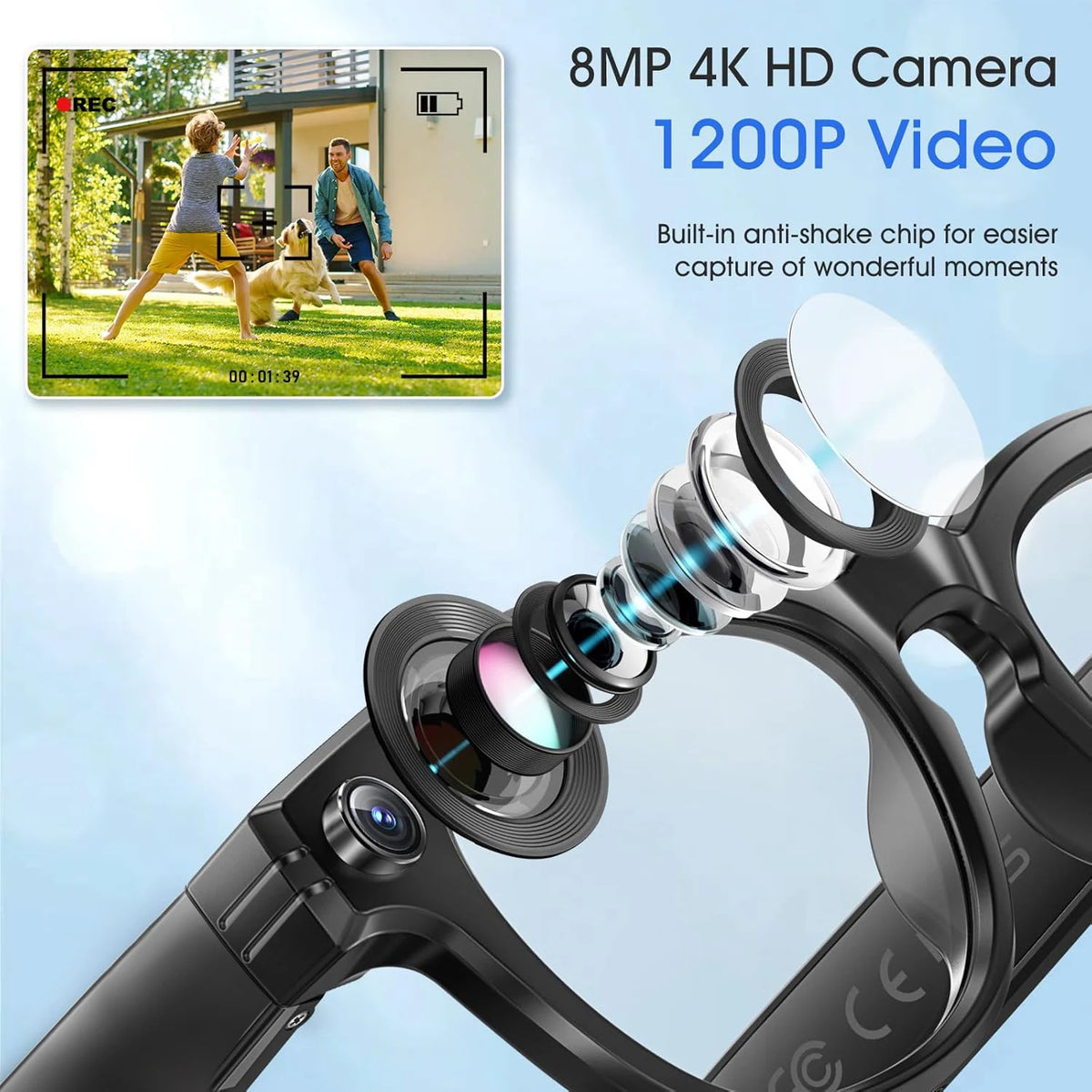 800W AI Smart Translation Glasses
