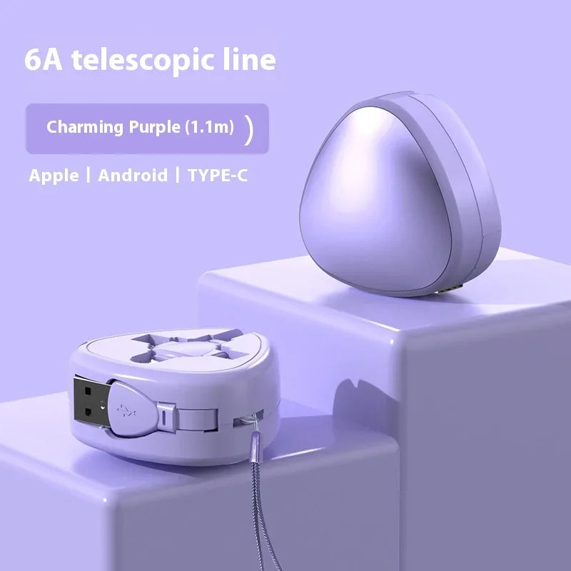 120W 3-in-1 Retractable Charging Cable